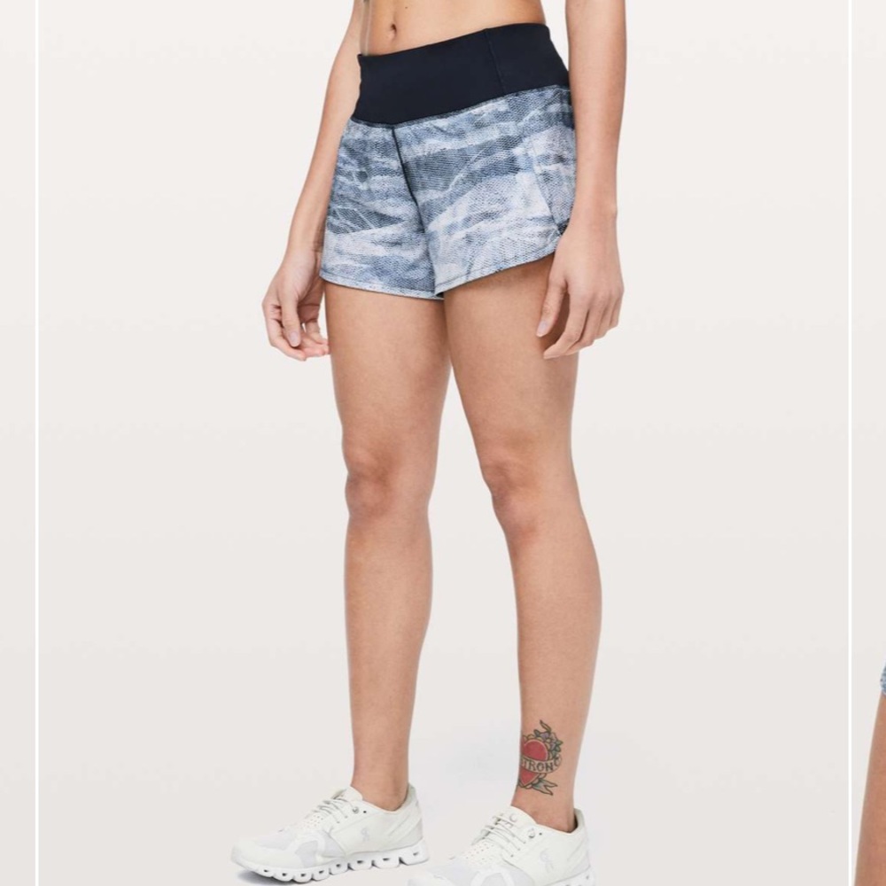 Lululemon Run Times Short II‎ *4" Mesh Scape Multi / True Navy